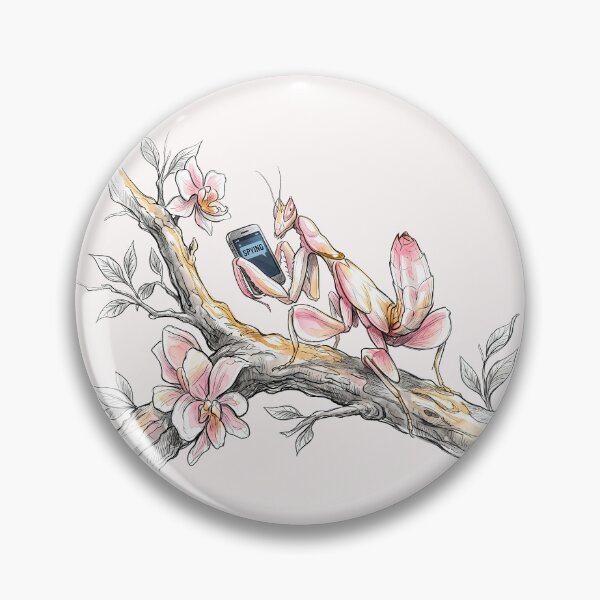 Item preview, Spying Orchid Mantis: Funny Sneaky Insect Art designed and sold by SoulPT.