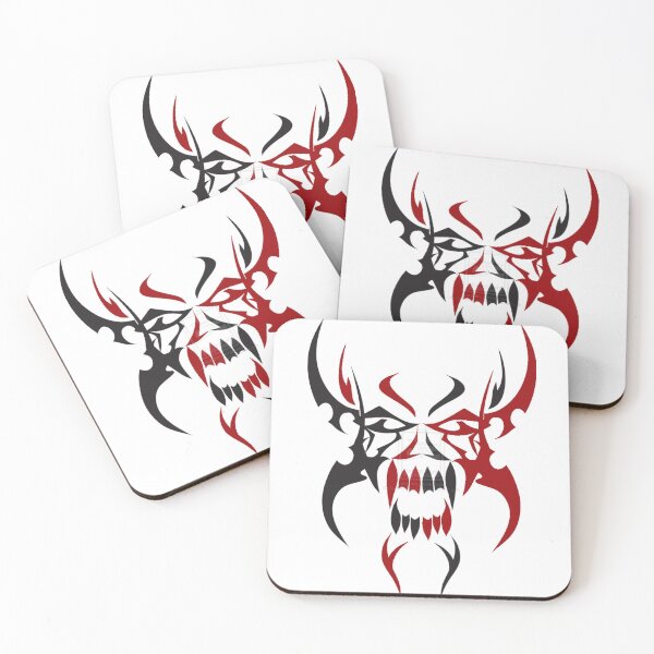 Item preview, Evil Red and Black Tribal Demon Mask – Fierce Symmetrical Tattoo Art designed and sold by RaresS.