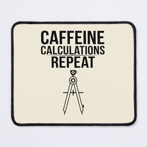 Item preview, Caffeine Calculations Repeat Math Compass Design designed and sold by Amr Darwish Graphic designer.
