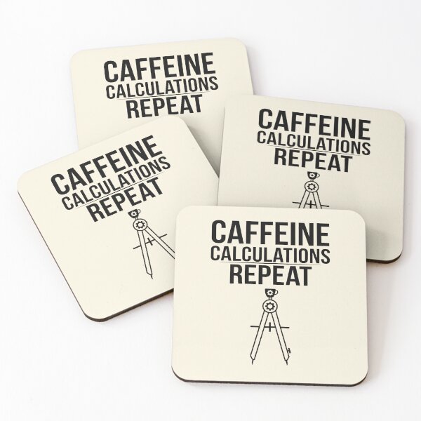 Item preview, Caffeine Calculations Repeat Math Compass Design designed and sold by Amr Darwish Graphic designer.