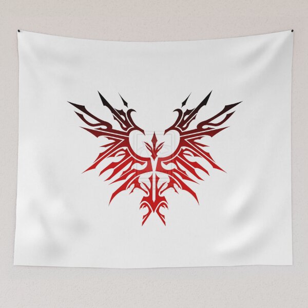 Item preview, Bold Red Tribal Wings – Symmetrical Flaming Wing Emblem designed and sold by RaresS.