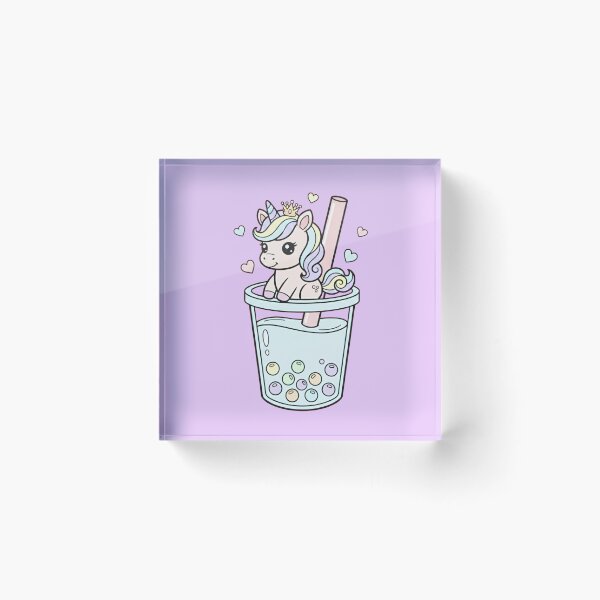 Item preview, Unicorn Bubble Tea Art - Kawaii Chibi Boba Design designed and sold by Exquisite Design Studio „Paculówka”.