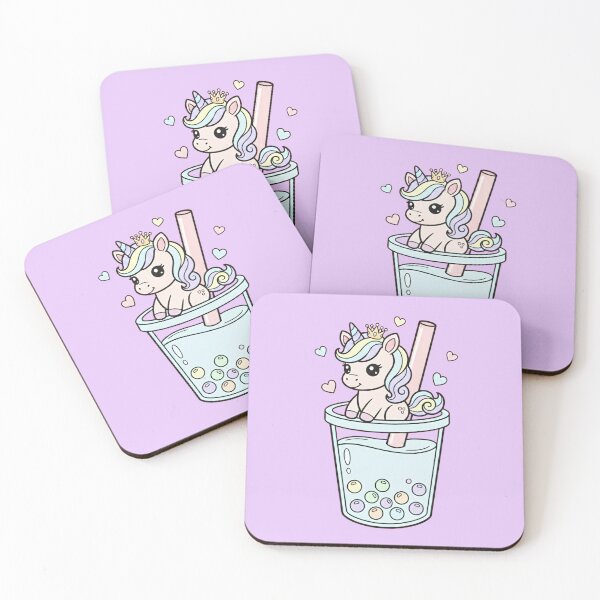 Item preview, Unicorn Bubble Tea Art - Kawaii Chibi Boba Design designed and sold by Exquisite Design Studio „Paculówka”.