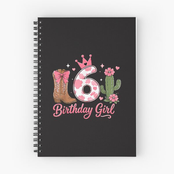 Item preview, 6th Birthday Girl Cowgirl Coquette Bow Western 6 Years Old Designn designed and sold by kiralynstration.