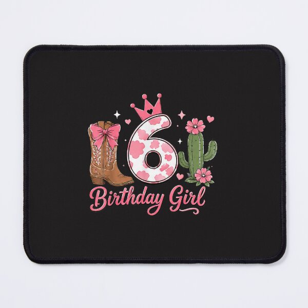 Item preview, 6th Birthday Girl Cowgirl Coquette Bow Western 6 Years Old Designn designed and sold by kiralynstration.