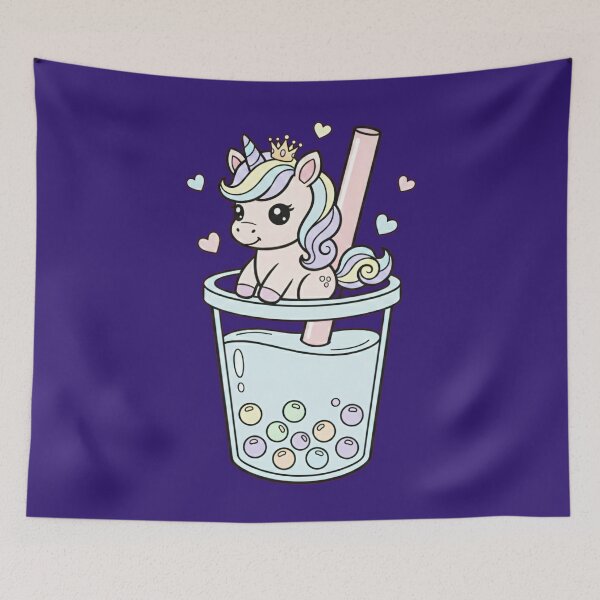 Item preview, Unicorn Bubble Tea Art - Kawaii Chibi Boba Design designed and sold by Exquisite Design Studio „Paculówka”.
