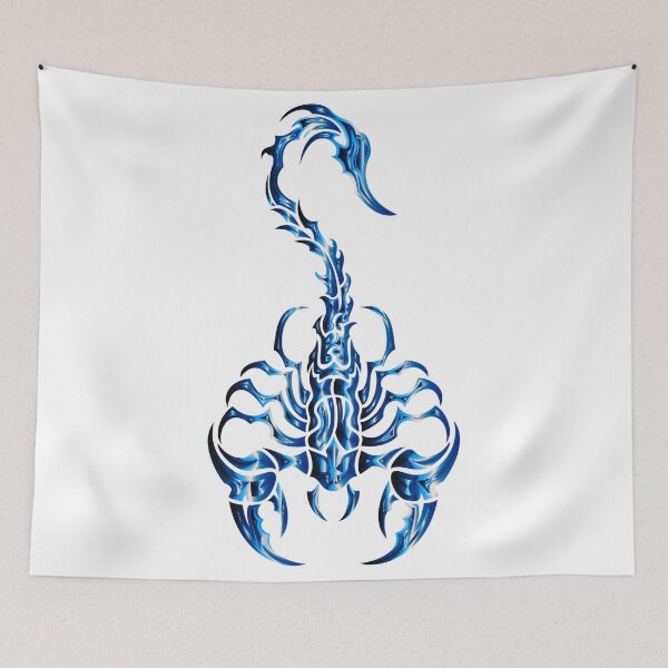 Item preview, Electric Blue Flame Tribal Scorpion – Stylized Venomous Arachnid Art designed and sold by RaresS.