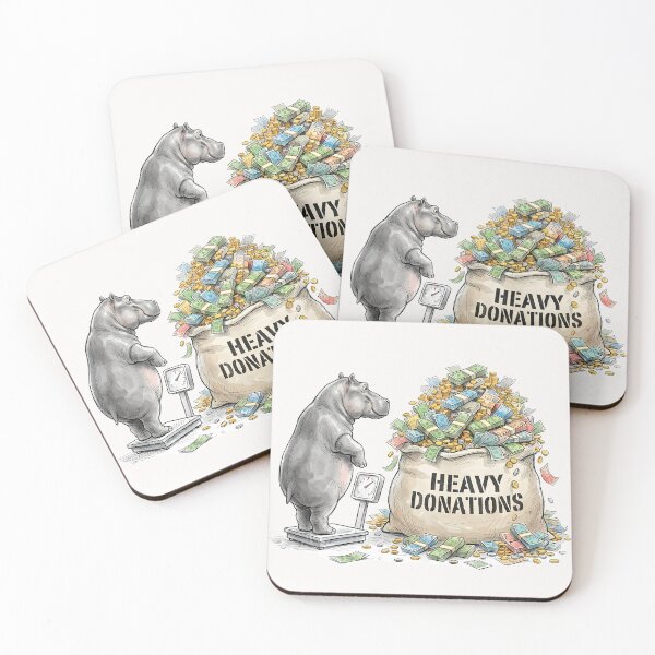 Item preview, Heavy Donations: Funny Hippo Fundraising Art designed and sold by SoulPT.