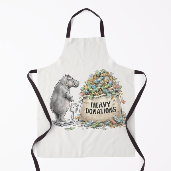 Item preview, Heavy Donations: Funny Hippo Fundraising Art designed and sold by SoulPT.