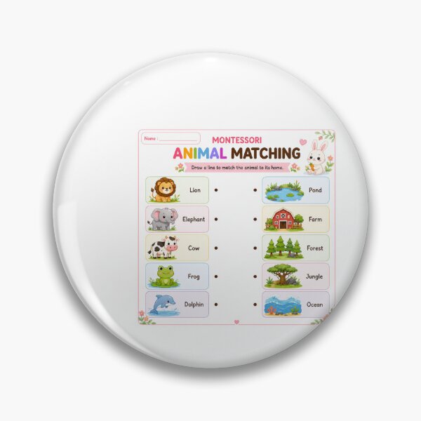 Item preview, Montessori Animal Matching" designed and sold by Girishaprasa.
