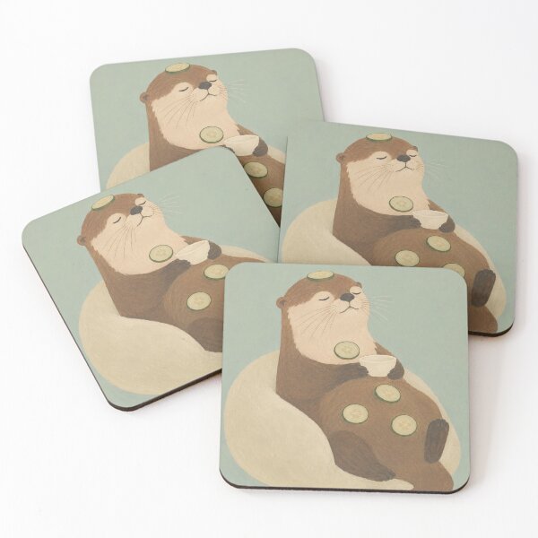 Item preview, Cute Wholesome Spa Day Relaxing Otter designed and sold by bosamji.