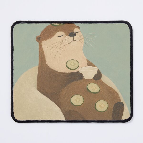 Item preview, Cute Wholesome Spa Day Relaxing Otter designed and sold by bosamji.