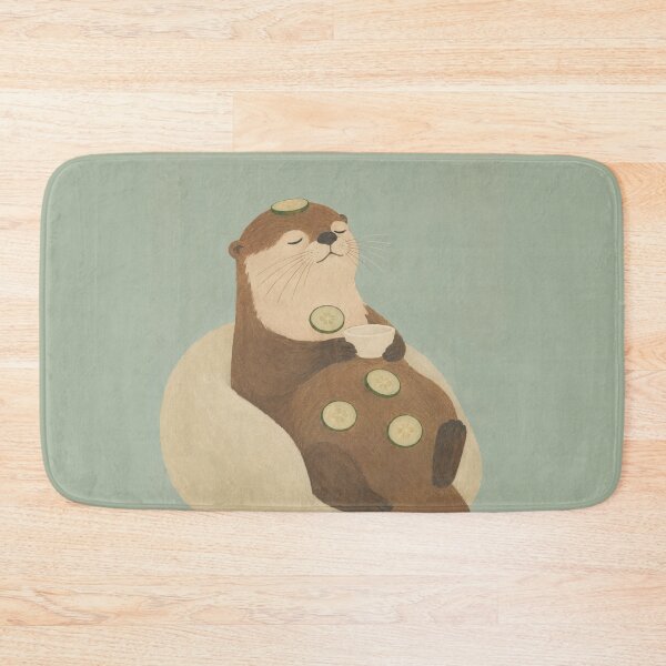 Item preview, Cute Wholesome Spa Day Relaxing Otter designed and sold by bosamji.
