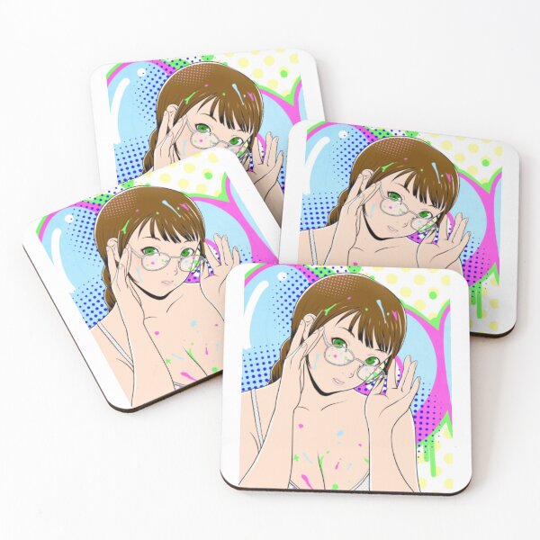 Item preview, Megane Glasses Anime Girl Abstract Color Splatter designed and sold by Svattlan.