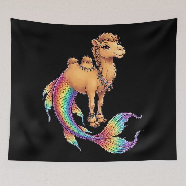Item preview, Cute Camel Mermaid Fantasy Animal designed and sold by Rexusstain.