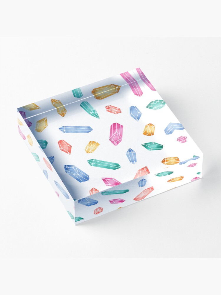 Alternate view of Crystals pattern - White2 Acrylic Block