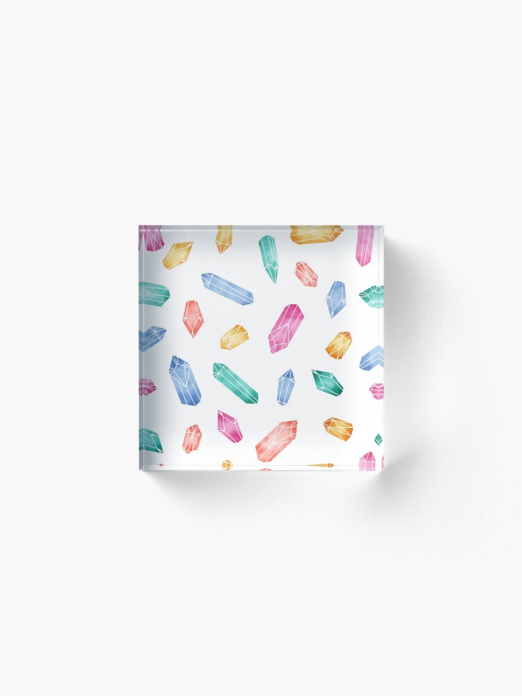 Alternate view of Crystals pattern - White2 Acrylic Block