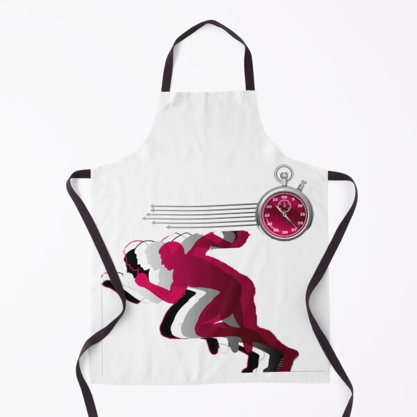 Item preview, Red Running Man Silhouette – Speed Training with Stopwatch Illustration designed and sold by RaresS.