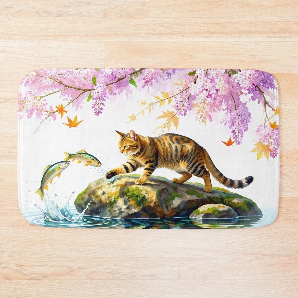 Item preview, Tabby Cat Fishing in a Pond designed and sold by M-Y-A-R-T-.