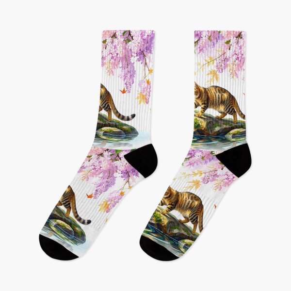 Item preview, Tabby Cat Fishing in a Pond designed and sold by M-Y-A-R-T-.