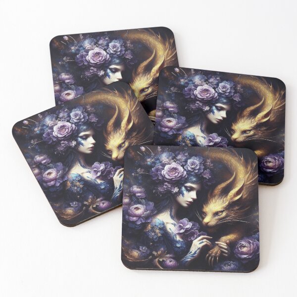 Item preview, Flowers Lady and Gold Dragon designed and sold by RaF71PrO.