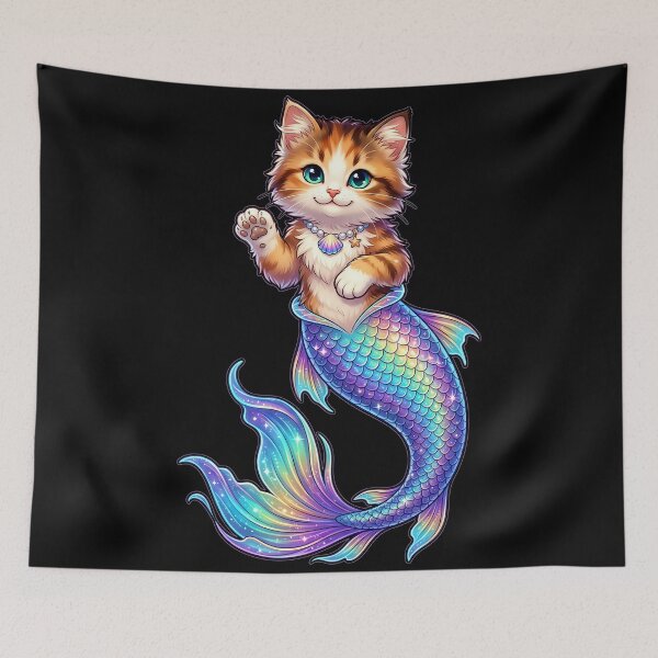 Item preview, Cute Cat Mermaid Fantasy Animal designed and sold by Rexusstain.