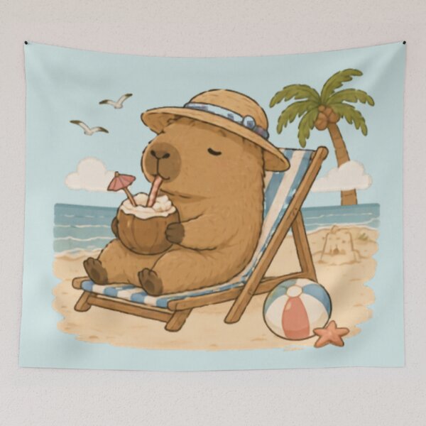 Item preview, Cute Summertime Capybara designed and sold by MellowMunchkins.