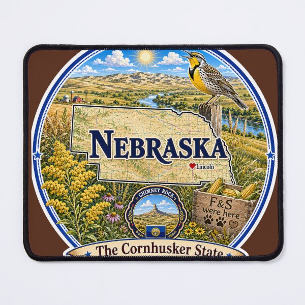 Item preview, Nebraska - Collect America with Freckle and Spencer designed and sold by CollectrsCornr.