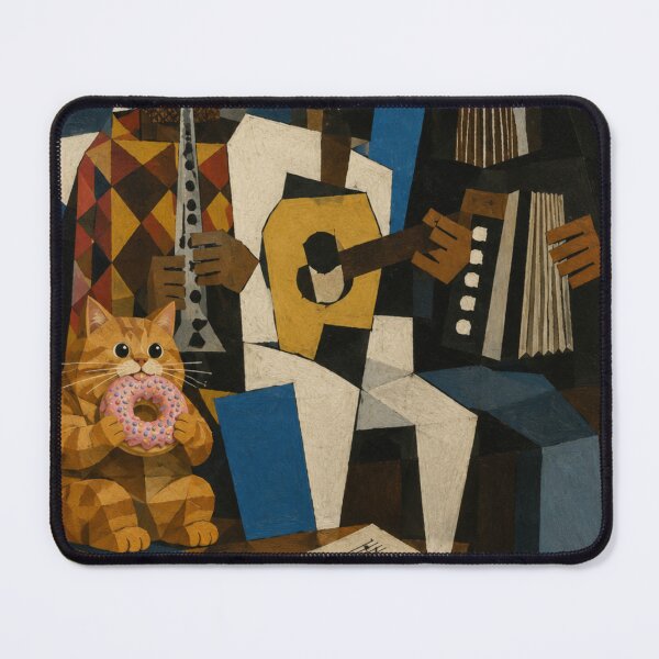 Item preview, Funny Chonky Orange Cat Daydreamscape Cubist Musicians designed and sold by Mindworx21.