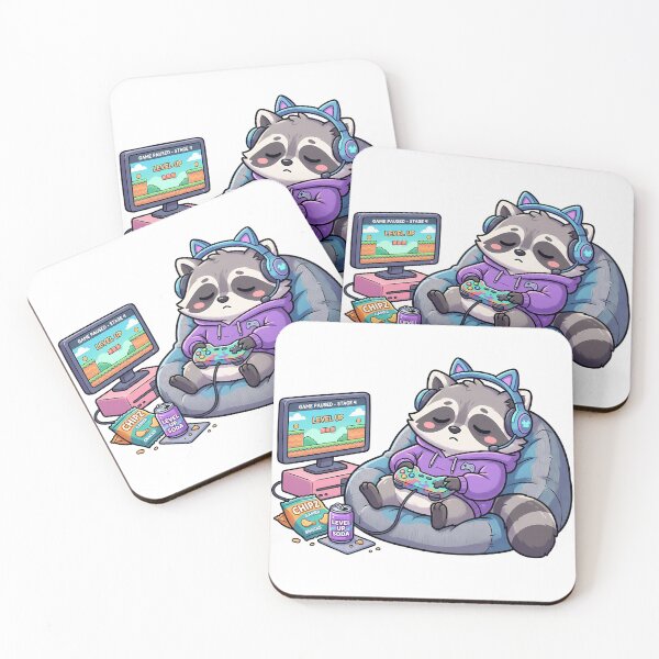 Item preview, Sleepy Gamer Raccoon designed and sold by MzulhilmiZam.