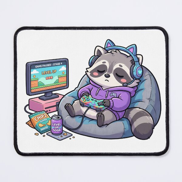 Item preview, Sleepy Gamer Raccoon designed and sold by MzulhilmiZam.