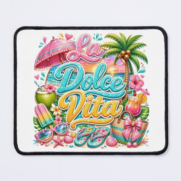 Item preview, La Dolce Vita Beach Vacation Sparkling Illustration designed and sold by LunaPixelStudio.
