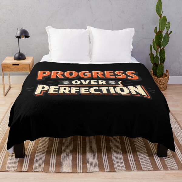 Item preview, Progress Over Perfection Motivational Quote Retro Vintage Typography Design | Self Growth Inspiration Graphic designed and sold by HEERYAK.