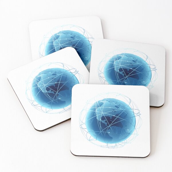 Item preview, Digital Blue Globe – Global Network Connectivity Nodes and Lines designed and sold by RaresS.