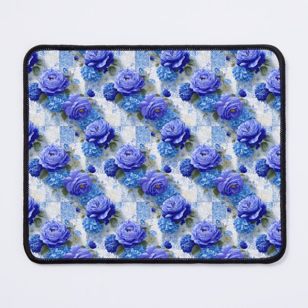 Item preview, Vibrant Blue And Purple Peony Floral Patchwork Pattern designed and sold by igraphixart.