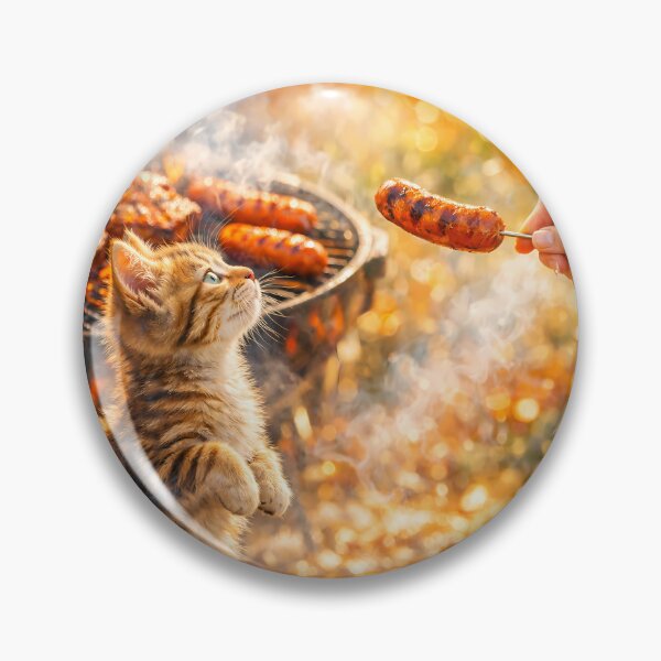 Item preview, Tabby Kitten Begging for Sausage designed and sold by M-Y-A-R-T-.