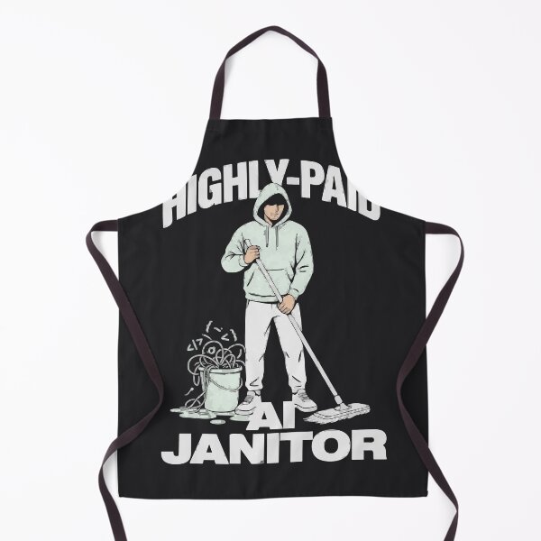 Item preview, Highly-Paid AI Janitor Tech Humor designed and sold by Bianca Oltean.