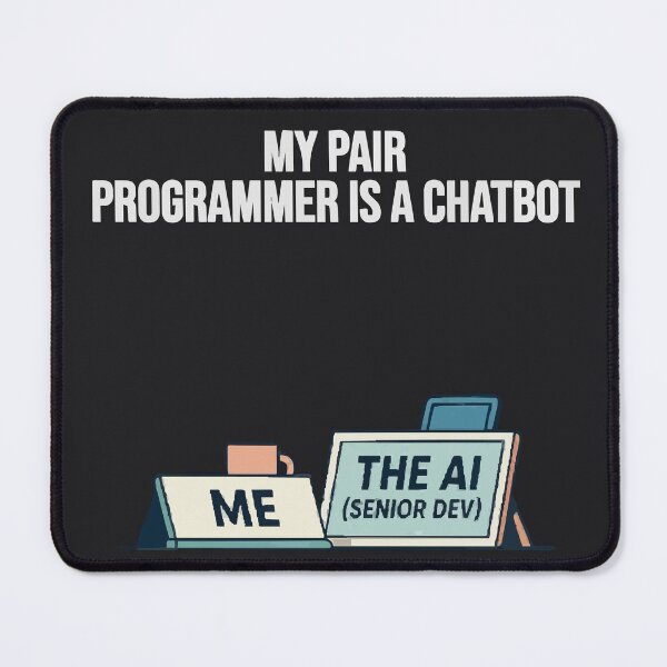 Item preview, My Pair Programmer Is A Chatbot AI Dev Humor designed and sold by Bianca Oltean.