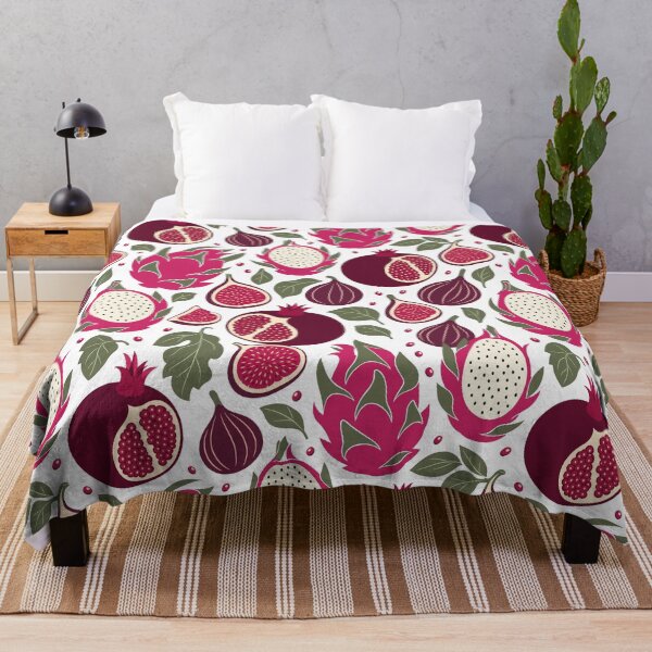 Item preview, Retro Bold Pomegranate and Dragon Fruit Seamless Pattern designed and sold by DiNata.