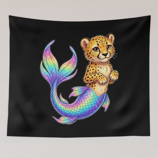 Item preview, Cute Cheetah Mermaid Fantasy Animal designed and sold by Rexusstain.