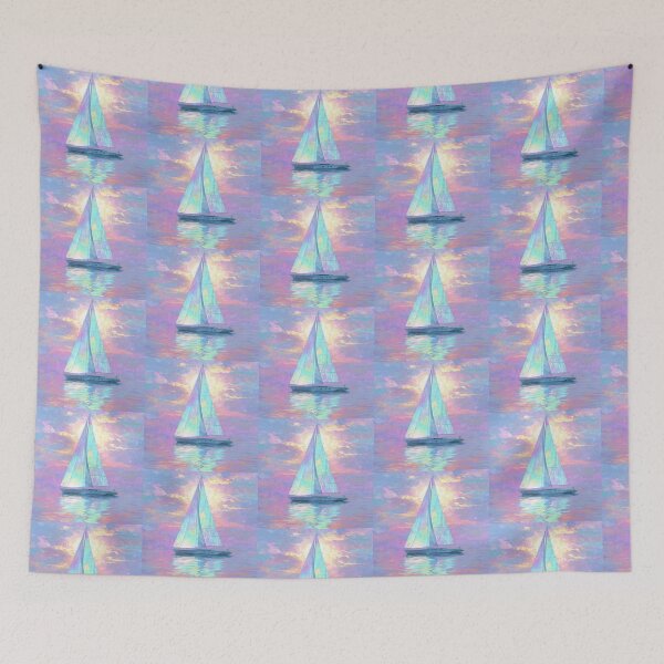 Item preview, Colorful Sailboat Water Reflection Artwork  designed and sold by NivyasArtistry.