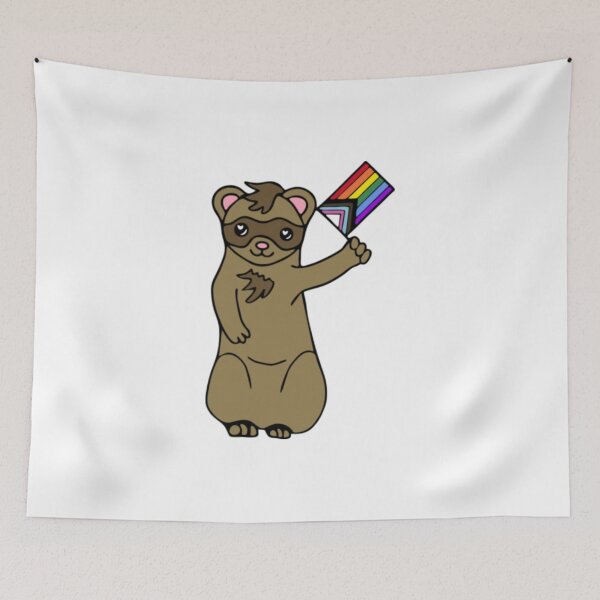 Item preview, Cute Brown Ferret Pride Flag Vector designed and sold by Dimicilan.