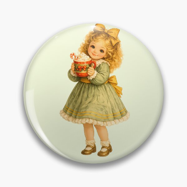 Item preview, Vintage Christmas Cocoa Doll Illustration designed and sold by aleano2026.