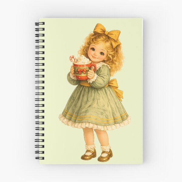Item preview, Vintage Christmas Cocoa Doll Illustration designed and sold by aleano2026.