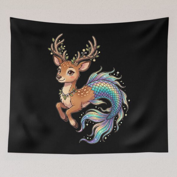 Item preview, Cute Deer Mermaid Fantasy Animal designed and sold by Rexusstain.