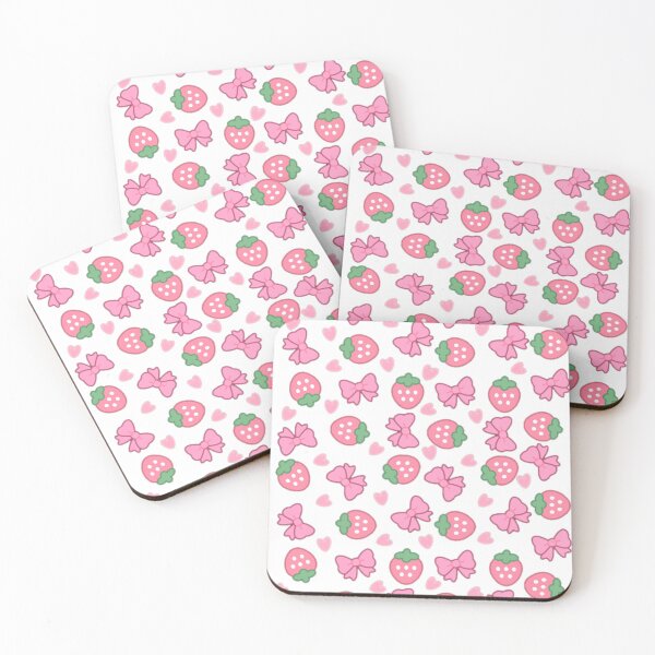Item preview, Cute Strawberry Bows & Hearts Kawaii Pattern designed and sold by Dreamy fantasy design.