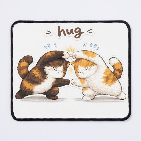 Item preview, Cute Hugging Calico Cats Illustration designed and sold by Peanutspixel.