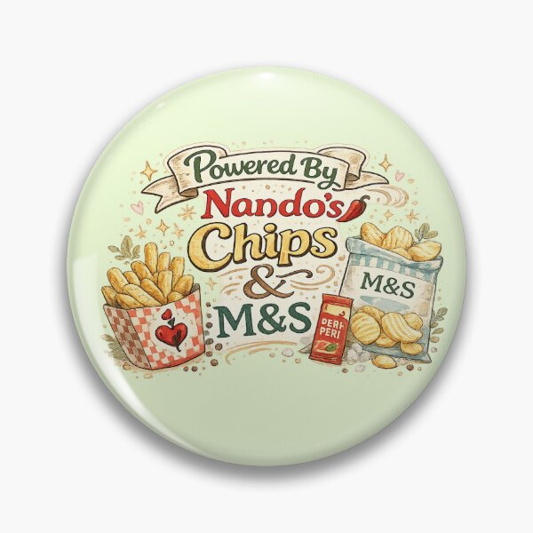 Item preview, Powered By Nando's Chips & M&S – Funny UK Food Lover Design designed and sold by My Gluten Free Life UK.