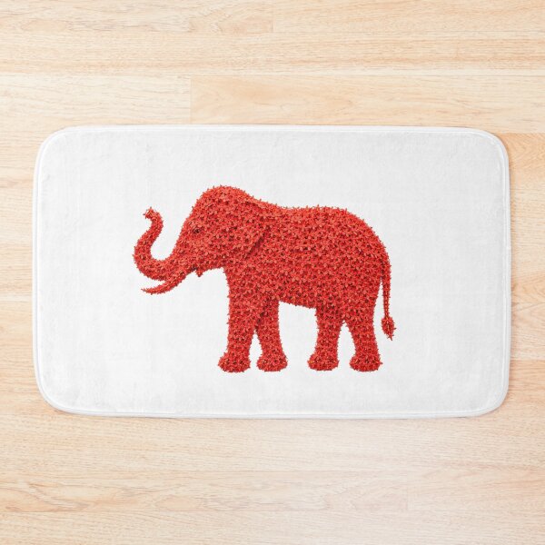 Item preview, Red Ixora Flower Elephant Mosaic Art designed and sold by Siam Soul Studio.