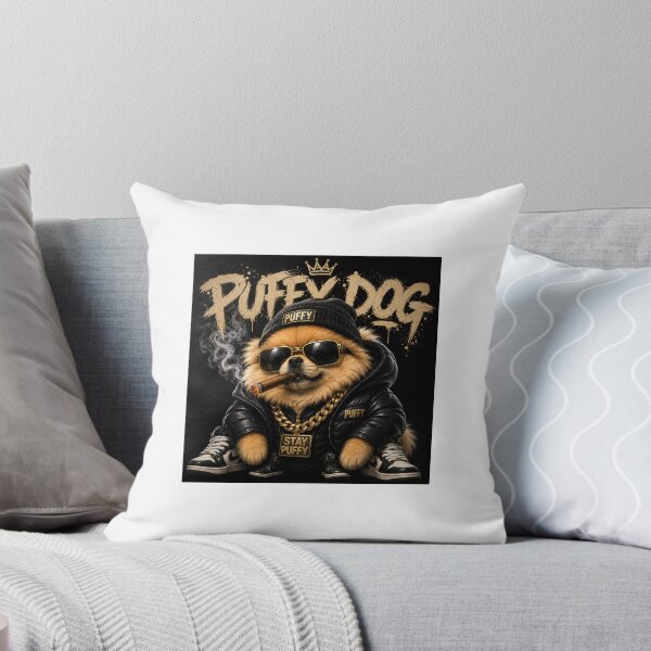 Item preview, Stay Puffy – Cool Fluffy Dog Streetwear Graphic Design designed and sold by vinothmech53.